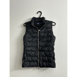 Polo Ralph Lauren Puffer Vest Women’s SP Black Pockets Zip Up